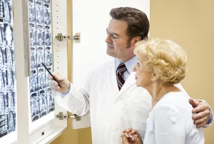 Doctor looking at xrays